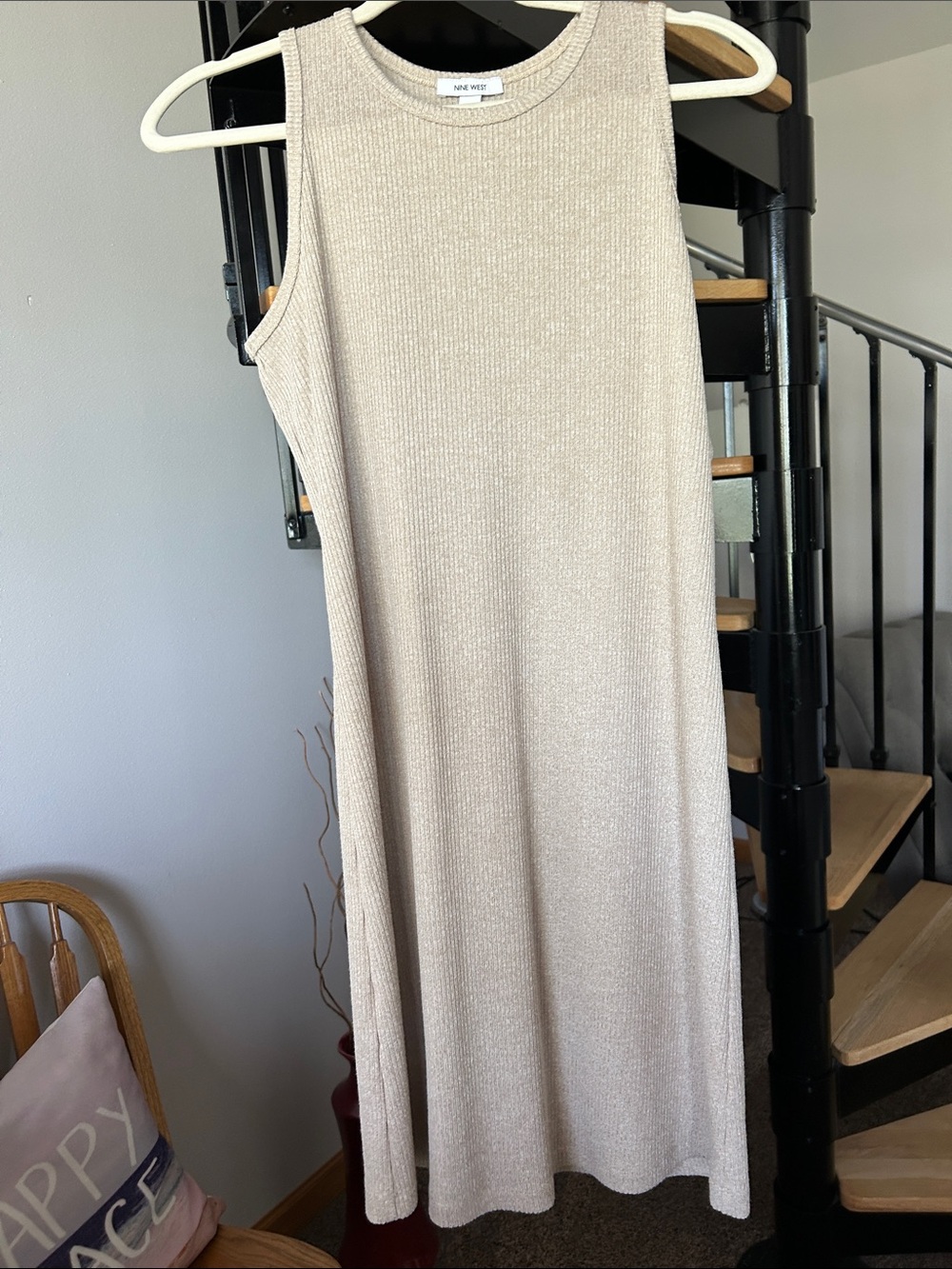 a new day Sleeveless Ribbed Maxi Dress in Beige